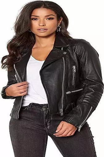 women's black premium lambskin leather jacket asymmetrical zip closure original