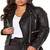 women's black premium lambskin leather jacket asymmetrical zip closure original