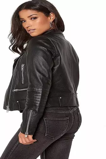 women's black premium lambskin leather jacket asymmetrical zip closure original