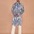 Men's abstract printed straight cotton kurta