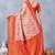 Orange soft silk blend banarasi jacuard work designer party wear saree with unstitched blouse piece