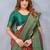 Orange green soft silk blend banarasi jacuard work designer party wear saree with unstitched blouse piece