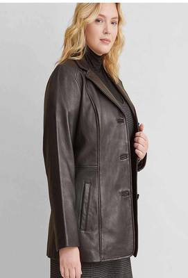 women's brown lambskin leather jacket classic zip up style sophisticated 2