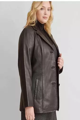 women's brown lambskin leather jacket classic zip up style sophisticated
