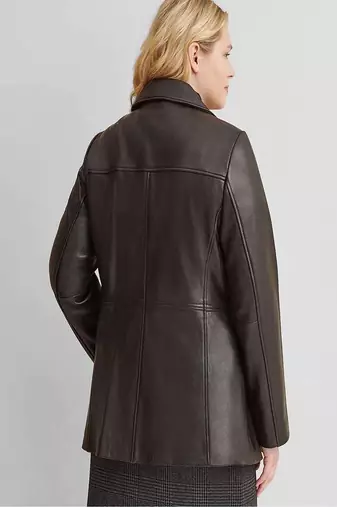 women's brown lambskin leather jacket classic zip up style sophisticated