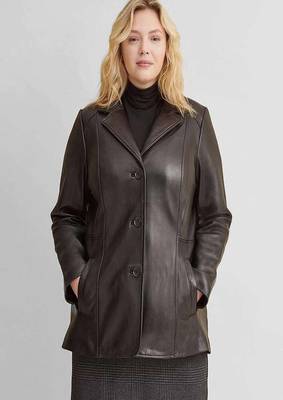women's brown lambskin leather jacket classic zip up style sophisticated 1