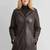 Women’s brown  lambskin leather jacket -button & 2 pocket look