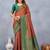Orange green soft silk blend banarasi jacuard work designer party wear saree with unstitched blouse piece