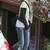 Women’s white & black hands lambskin leather jacket -straight zipp tylish look