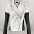 Women’s white & black hands lambskin leather jacket -straight zipp tylish look