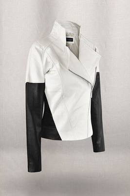 women's white lambskin leather jacket classic zip up style superior 4