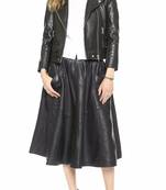 women's black premium lambskin leather jacket asymmetrical zip closure high quality