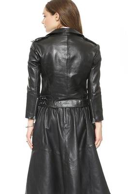 women's black premium lambskin leather jacket asymmetrical zip closure high quality 3