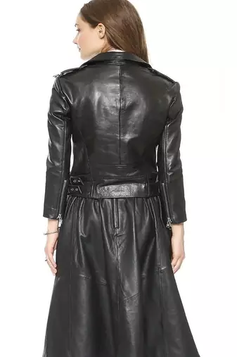 women's black premium lambskin leather jacket asymmetrical zip closure high quality