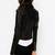 women's black lambskin leather biker jacket classic moto zip style genuine sophisticated