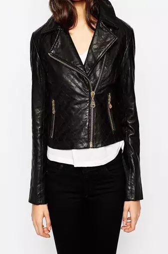 women's black lambskin leather biker jacket classic moto zip style genuine sophisticated