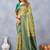 Parrot green soft silk blend banarasi jacuard work designer party wear saree with unstitched blouse piece