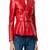 women's red lambskin leather biker jacket classic moto zip style luxury