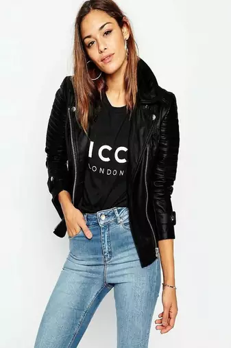 women's red lambskin leather biker jacket classic moto zip style deluxe