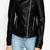 Women’s red lambskin leather jacket-cross zipper motor biker detail stylish look