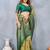Parrot green soft silk blend banarasi jacuard work designer party wear saree with unstitched blouse piece