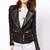 women's black premium lambskin leather jacket asymmetrical zip closure top grade
