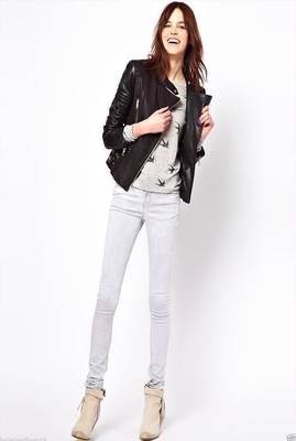 women's black premium lambskin leather jacket asymmetrical zip closure top grade 2