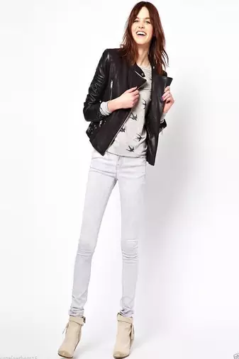 women's black premium lambskin leather jacket asymmetrical zip closure top grade