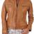 women's brown lambskin leather biker jacket classic moto zip style premium superior