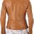 women's brown lambskin leather biker jacket classic moto zip style premium superior
