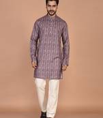 Men's solid cotton straight kurta