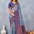 Turquoise  soft silk blend banarasi jacuard work designer party wear saree with unstitched blouse piece