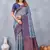 Turquoise silk blend banarasi saree with blouse 