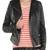 Women's black lambskin leather jacket- multiple zipperdretail  biker detail stylish look