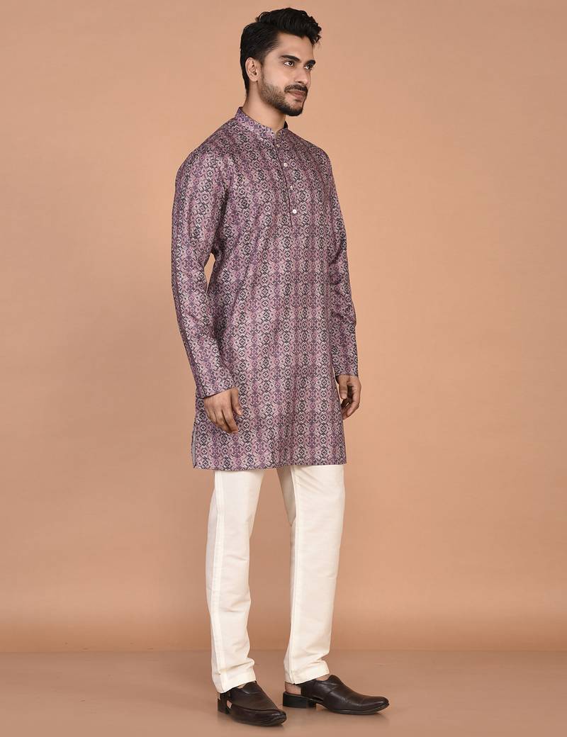 Men's solid cotton straight kurta