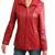 Women’s red lambskin leather jacket- multiple zipper & stylish look