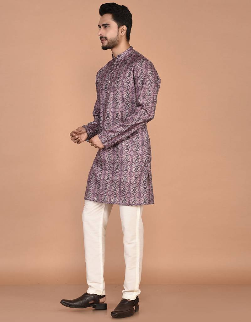 Men's solid cotton straight kurta