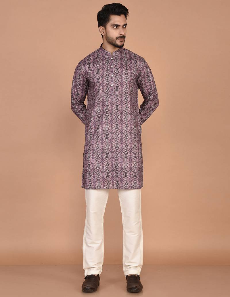 Men's solid cotton straight kurta