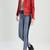 women's red premium lambskin leather jacket asymmetrical zip closure exclusive