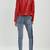 women's red premium lambskin leather jacket asymmetrical zip closure exclusive