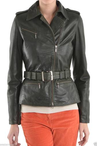 women's black premium lambskin leather jacket asymmetrical zip closure fine
