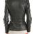 women's black premium lambskin leather jacket asymmetrical zip closure fine