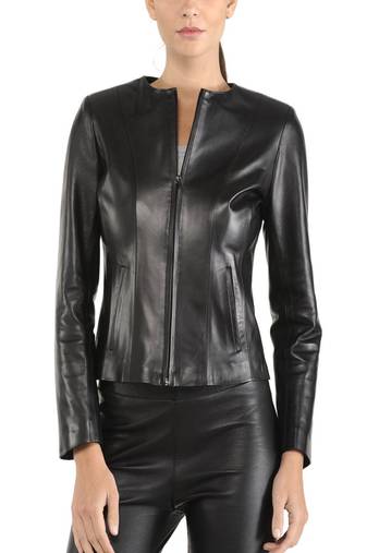 women's black lambskin leather jacket classic zip up style premium sophisticated