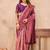 Light pink soft silk blend banarasi jacuard work designer party wear saree with unstitched blouse piece