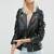 women's black premium lambskin leather jacket asymmetrical zip closure pro