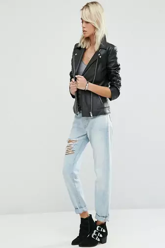 women's black premium lambskin leather jacket asymmetrical zip closure pro