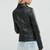 women's black premium lambskin leather jacket asymmetrical zip closure pro