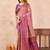 Light pink soft silk blend banarasi jacuard work designer party wear saree with unstitched blouse piece