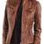women's brown lambskin leather biker jacket classic moto zip style premium refined