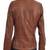 women's brown lambskin leather biker jacket classic moto zip style premium refined